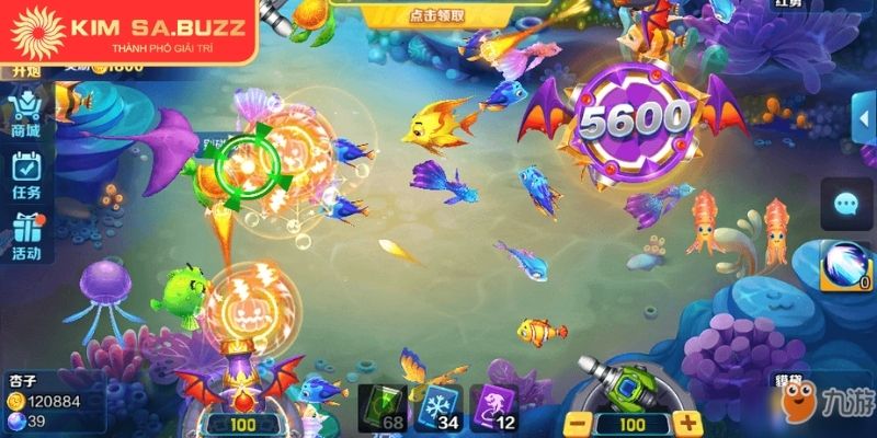 Boss khổng lồ và sinh vật huyền thoại trong game bắn cá 3D Kimsa